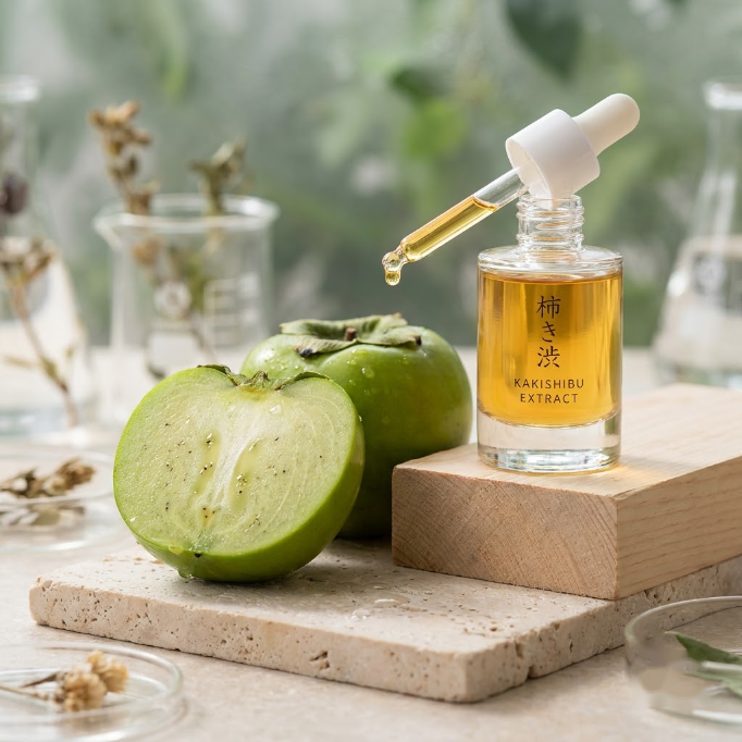 Wild Nara Persimmon Tannin extract with fresh persimmon fruit