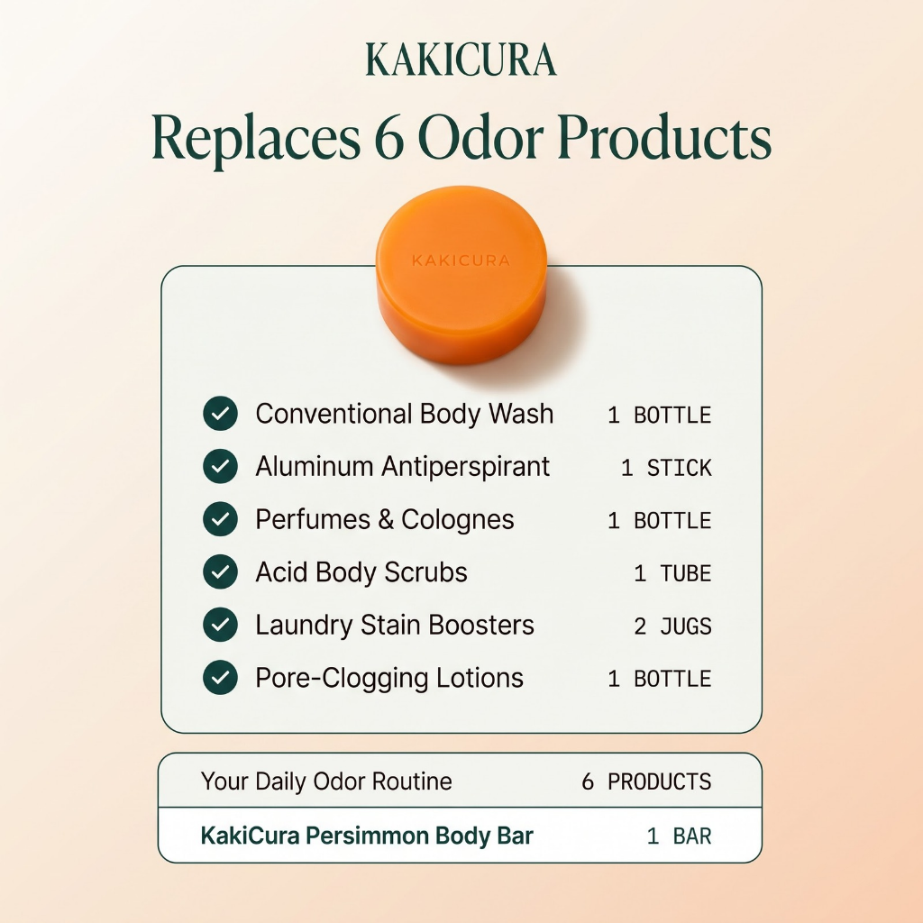 KAKICURA Replaces 6 Conventional Odor Products with One Pure Bar